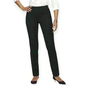 Vintage Talbots High Waisted Pants 10 Petite Black Pull On Stretchy Zipper Waist